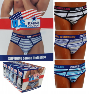 U.S. SEASONS. 6 Slip uomo cotone bielastico. Underwear - SM103.