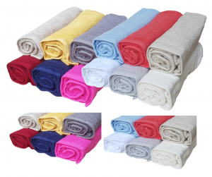 BARBACCI Set asciugamani 6 pezzi Viso + 6 ospiti Natural Soft spugna Cotone 100%