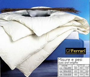 Piumino, piumone 4 Stagioni Microfibra Imbottitura 300 gr/mq G. FERRARI. Italy