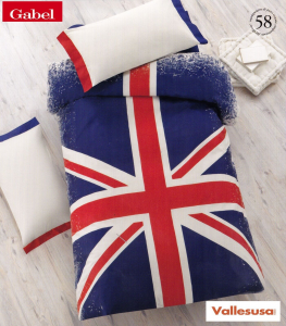 Parure Copripiumino. VALLESUSA EXCLUSIVE, Gabel, UNION JACK. Singolo, 1 piazza.