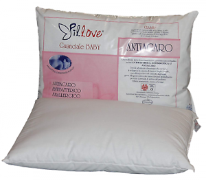 Guanciale Baby Antiacaro. 40x60 - Culla/lettino DISPOSITIVO MEDICO. 100% cotone.