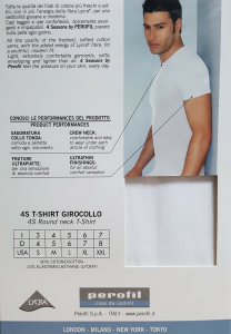 PEROFIL 4 SEASONS 24147. T-shirt - Mezza manica, girocollo, Uomo. Lycra e Cotone
