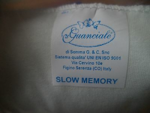 Guanciale - Cuscino SLOW MEMORY TESEO - Visco-elastico Rivestimento 100% Cotone
