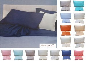 Lenzuola completo set letto MAE IN COLORS 100% Cotone 150/180 fili Made in Italy