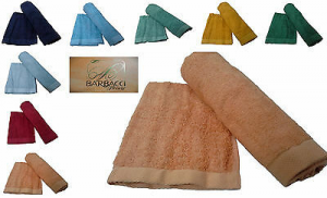 Coppia asciugamani spugna Natural Soft BARBACCI. 1 Viso + 1 ospite. 100% Cotone.