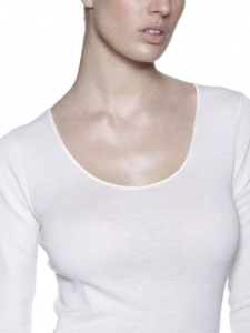 RAGNO 074029. T-Shirt donna, maglietta intima a manica lunga Lana Merino e Seta.