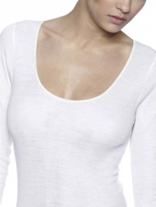 RAGNO 075459. T-Shirt donna, maglietta intima a manica lunga Misto Lana e Cotone  