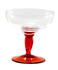 Glass blown Ice cream cup Transparent Red (6pcs)