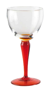 Glass blown Ice cream cup Transparent Red(6pcs)