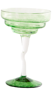 Coppa vetro soffiato graniglia verde smeraldo  (6pz)
