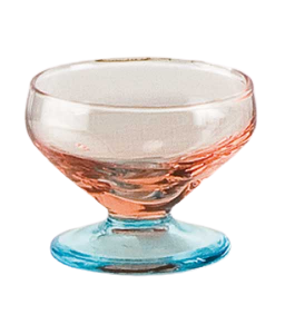 Glass blown Ice cream cup  Pink Light Blue(6pcs)