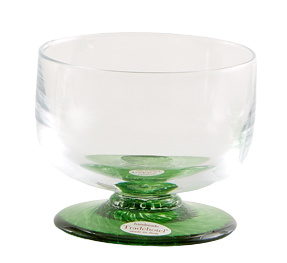 Glass blown Ice cream cup grit Green Emerald (6pcs)