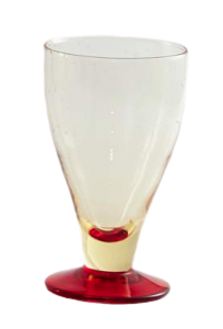 Glass blown Ice cream cup Yellow Red  BA (6pcs)
