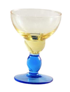 Glass blown Ice cream cup Yellow Blu (6pcs)