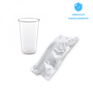 Bicchieri biodegradabili 250ml PLA - imbustati singolarmente