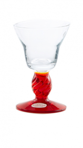 Coppa vetro trasparente rosso (6pz)