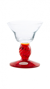 Glass blown Ice cream cup Transparent Red(6pcs)