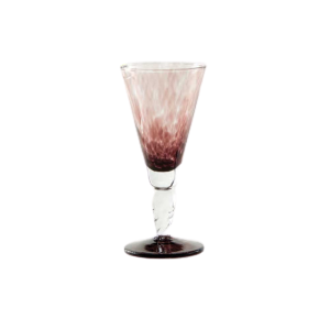 Glass blown Ice cream cup grit Lila (6pcs)