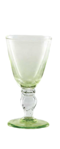 Glass blown Ice cream cup grit Lemon Green(6pcs)
