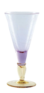 Glass blown Ice cream cup Lilac Yellow (12pcs)