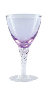 Glass blown Ice cream cup Lilac Transparent (6pcs)