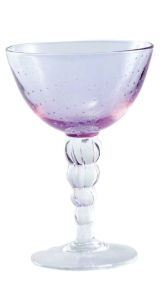 Glass blown Ice cream cup Lilac Transparent (6pcs)