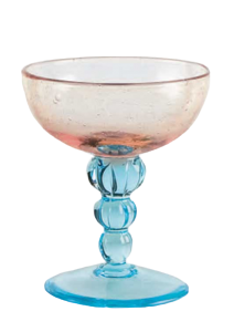 Glass blown Ice cream cup  Pink Light Blue (6pcs)