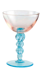 Glass blown Ice cream cup  Pink Light Blue(12pcs)