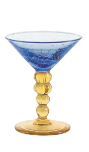 Coppa vetro cobaltino giallo (6pz)