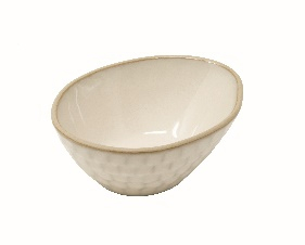 Beige Angular Bowl - Stoneware 