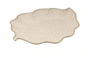 Beige Leaf Tray - Stoneware