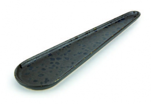 Brown Finger Food spoon with brown reactive dots - Stoneware