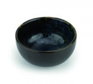 Coppetta rotonda color nero con puntini reattivi blu