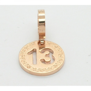 Charm unisex medaglia numero 13 Rebecca. Collezione Myworld charms simboli.