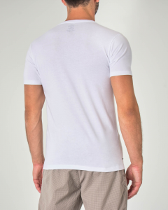 T-shirt bianca mezza manica con taschino e ancora stampata