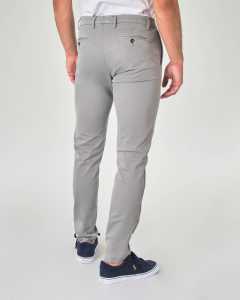 Pantalone chino grigio in tricotina di cotone stretch
