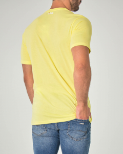 T-shirt mezza manica gialla con logo Fila stampato sul petto