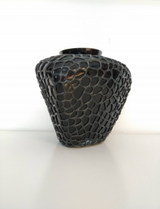 Vaso in vetro nero, con silicone. Inkpop, Memento