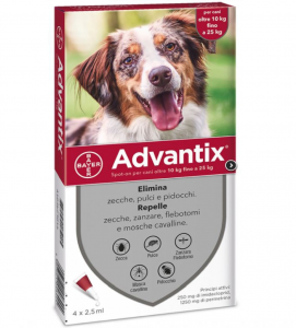 Bayer - Advantix - Da 10 a 25 kg da 4 pipette