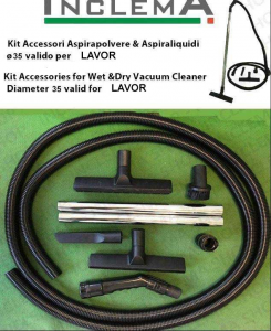 KIT tubo flessibile e Accessori Aspirapolvere & Aspiraliquidi ø35 (tubo diametro 32) valido per DEXTER POWER