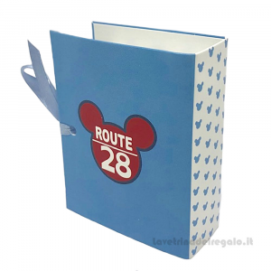 Portaconfetti libro Mickey Go Route 28 Azzurro Disney 7x6x3 cm - Scatole battesimo bimbo