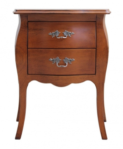 Rounded nightstand 2 drawers