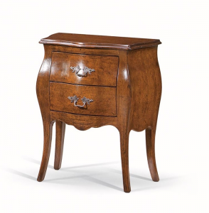 Rounded nightstand 2 drawers