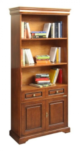 2-door bookcase with drawer