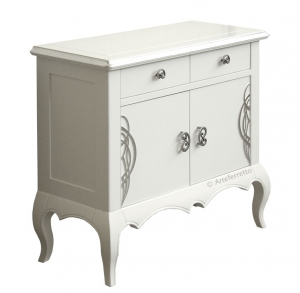 White and silver sideboard