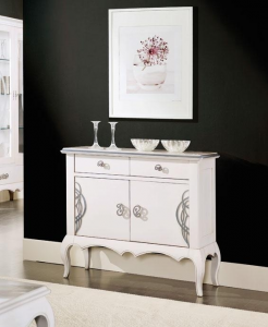 White and silver sideboard