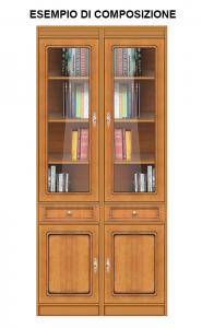 Multipurpose modular bookcase with glass door