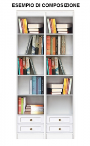 Modular bookcase 2 drawers and adjustable shelves