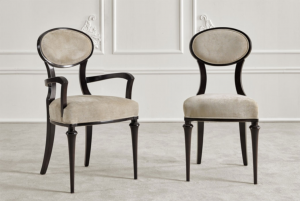 Oval backrest armchair, exclusive design dining armchair