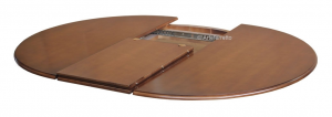 Extendable dining table in wood, 120-160 cm, round shape